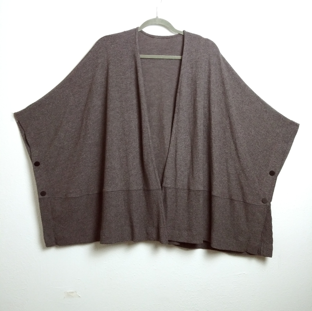Casual Women's Knit Kimono Open Front Cardigan 44" × 29.5" Grey